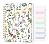 Undated Weekly and Monthly Planner - 12-Month To Do List Notebook Organizer with Goal & Habit Tracker, Spiral Bound Productivity Journal Ideal for Work, School & Home, 6.5" x 8.5", Wildfloral
