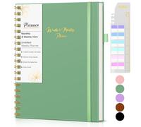 Undated Weekly and Monthly Planner, B5 Large Weekly To Do List Notebook with Goal & Habit Tracker Organizer, Hardcover Spiral Bound Blank Monthly Planner for Work School Home 7.4" x 9.64" Green