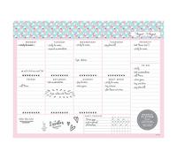 Undated Weekly Desk Planner Pad - 52 Pages Weekly Notepad with To Do List and Habit Tracker | Weekly Desk Pad Tear Off for Organization (Ice Cream)