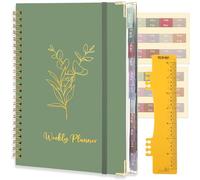 Undated Weekly Planner A5, Hardcover Notebook With 24 Monthly Tabs | 53-Week Layout, 100Gsm Paper, Bookmark Ruler, Elastic Closure, Inner Pocket, Portable For Work, School And Home