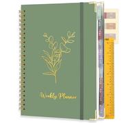 Undated Weekly Planner, A5 To Do List Notebook 53 Weeks Planning Hardcover Weekly Goals Planner with 24 Self-Adhesive Monthly Tabs for Daily life, Work, College