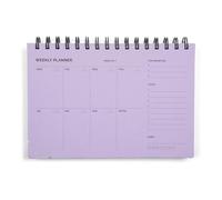 Undated Weekly Planner Notebook - Spiral Bound, 60 Pages, 5.75 x 8.5" (A5 size), Purple Cover
