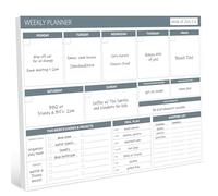 Undated Weekly Planner Pad, 52 Sheets A4 Desk Pad To Do List Notepad Meal Planner with Multiple Sections for Work, School, Projects, and Entrepreneurs, 120GSM Thick Paper