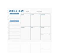 Undated Weekly Planner Pad, Weekly To Do List Notepad, 52 Sheets Undated Weekly Pad with Daily Schedule, Tear Off Planning Notepad, Weekly Desk Planner, 100gsm Paper Notebook