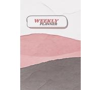 Undated Weekly Planner: Smoky Pink and Charcoal Grey Luxury 3D Abstract Wave Cover: 6x9 Inches, 100 Pages Premium Cream Paper, Elegant Weekly Schedule ... Habit Tracker and Personal Organizer Journal