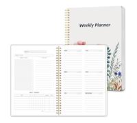 Undated Weekly Planner, Weekly To Do List Notebook with Goal & Habit Tracker Organizer, A5 5.8" x 8.0" Weekly Planner Notebook with Spiral Binding for Men or Women