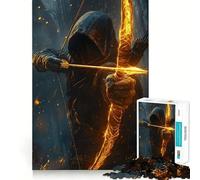 Undead Archer Jigsaw Puzzle 1000 Pieces Mental Focus Game Precision Cut Smooth Edges Absorbing Activity for Quiet Nights (38x52cm)