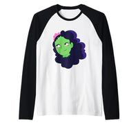 Undead Halloween Zombie Woman Monster Bride Cadaver Brains Raglan Baseball Tee