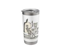 Undead Necromancer Skeleton Design for a Satanist Stainless Steel Insulated Tumbler