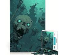 Undead Sea Creatures Jigsaw Puzzle 1000 Mental Recall Game High Accuracy Cutting Craft Interactive Brain Challenge for Home (38x26cm)
