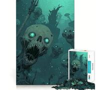 Undead Sea Creatures Jigsaw Puzzle 1000 Mental Recall Game High Accuracy Cutting Craft Interactive Brain Challenge for Home (50x75cm)