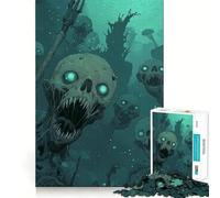 Undead Sea Creatures Jigsaw Puzzle1000 Pieces Mind Train Fun Clean Cut Sturdy Components Captivating Leisure for Cozy Indoors (38x52cm)