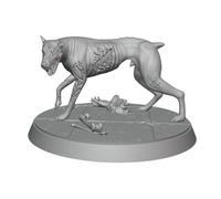 Undead Zombie Dog Miniature - Durable Resin - Fantasy TTRPGs - Wargaming Monster - DND Plague Hound Figure 32mm scale