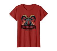 Undefeated Since Birth Ram Strength Motto T-Shirt, Women, Cranberry Red, XX-Large