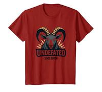 Undefeated Since Birth Ram Strength Motto T-Shirt, Youth, Cranberry Red, 2T