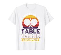 Undefeated Table Tennis Champion T-Shirt, Men, White, Medium