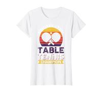 Undefeated Table Tennis Champion T-Shirt, Women, White, X-Small