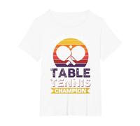 Undefeated Table Tennis Champion T-Shirt, Women's Plus, White, 4X