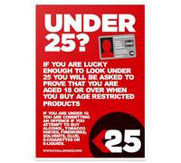 Under 18 Sign - Challenge 25 - A3 laminated Poster - Alcohol, Tobacco, Vape, Solvent, Knives