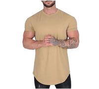 Under 5 Pounds Clearance Men’s T Shirts Short Sleeved Round Neck Henley Tops Classic-Fit Cotton Solid Color T-Shirt Comfy Essential Tee Gym Work Blouses Holiday Vacation Fashion Tank Khaki