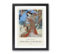 Under A Maple Tree By Utagawa Toyokuni Exhibition Museum Asian Japanese Framed Wall Art Print, Ready to Hang Picture for Living Room Bedroom Home Office Décor, Black A3 (34 x 46 cm)