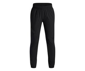 Under Amour Boys' Unstoppable WVN Jogger, Boys' Joggers with Water-Repellent Storm Technology, Breathable and Comfortable Tracksuit Bottoms for Sports and Casual Wear,Black / / Black,YLG