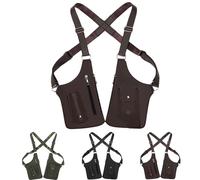 Under Arm Shoulder Bag for Men-Premium Leather Adjustable Underarm Shoulder Bag Water Resistant Anti-Theft Hidden Storage with Double for Men, Women Leather Armor (Brown)