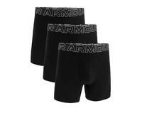 UNDER ARMOUR 3 Pack of Men's 6 Inch Performance Cotton Solid Boxers, Black, Size S, Men Black