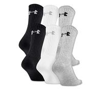 Under Armour Adult Charged Cotton 2.0 Socks, 6-Pairs, True Gray Heather Assorted, Large