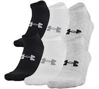 Under Armour Adult Cotton No Show Socks, 6-Pairs, True Gray Heather Assorted 2, Shoe Size: Mens 4-8, Womens 7-9