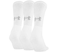 Under Armour Adult Training Cotton Crew Socks, 3-Pairs, White 2, Shoe Size: Mens 4-8, Womens 6-9