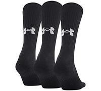 Under Armour Adult Training Cotton Crew Socks, 6-Pairs, Black 2, Shoe Size: Mens 9-12.5, Womens 11-13