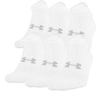 Under Armour Adult Training Cotton No Show Socks, 6-Pairs, White 2, Shoe Size: Mens 4-8.5, Womens 7-10.5