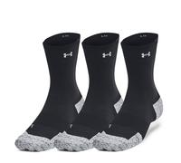 Under Armour-Adult Unisex-Velociti Run Cushion Crew Socks 3 Pack-Black/Black/Reflective-LG