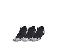 UNDER ARMOUR Adults Unisex Running Cushion 3 Pack No Show Socks, Black, Size S, Men Black