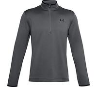 Under Armour Armour Fleece 1/2 Zip, Elasticated and Breathable Long Sleeve Fleece, Comfortable Half Zip Running Top Men, Black (Pitch Gray / Black), L