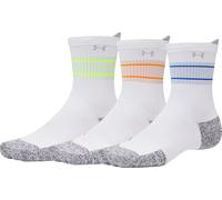 Under Armour ArmourDry Cushion 3 Pack Mid Crew Running Socks White Cushioned