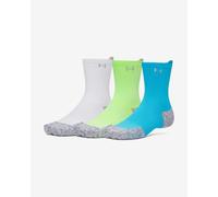 Under Armour ArmourDry Run Cushion Socks White Green Blue (3 Pairs) - XL