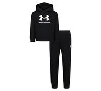 Under Armour Boys' Big Logo 2 Piece Tracksuit Set, Cotton Blend Fleece Hoodie with Kangaroo Pocket and Joggers, Ages 2-7 Years