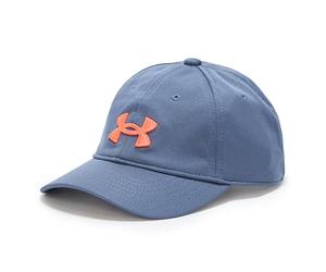 Under Armour Boys' Blitzing Cap Adjustable, (044) Downpour Gray / / Fire, One Size