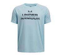 Under Armour Boys Boy's Juniors Tech Split Wordmark T-Shirt in Blue - Size 5-6Y