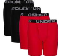 Under Armour Boys' Charged Boxer Jock, Lightweight & Smooth Stretch Fit Briefs, Red, XL (Pack of 4)