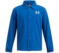Under Armour Boys Coach Solid Patterned Snap Button Shirt Collared Jacket in Blue - Size 13Y