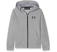 Under Armour Boys EU Cotton FZ Warm-up Top - Steel Light Heather, X-Large