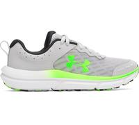 Under Armour Boys' Grade School Assert 10, Lightweight and Comfortable Boys' Trainers, Kids' Shoes with Breathable Mesh Upper Layer,Mod Gray / Black / Hyper Green,4
