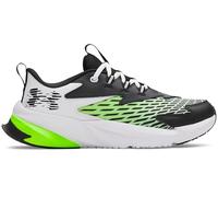 Under Armour Boys' Grade School Scramjet 7, Lightweight and Breathable Trainers for Kids, Boys' Trainers for Sports, PE and Casual Wear,White / Hyper Green / Black,4