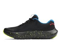 Under Armour Boys' Grade School Surge 4, Comfortable Boys' Trainers with Breathable Mesh Upper Design, Durable and Lightweight Trainers for Kids,Black / High Vis Yellow / White,5