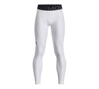 Under Armour boys HeatGear Armour Leggings , White (100)/Black , Youth Small