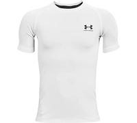 Under Armour Boy's HeatGear Armour Short Sleeve T-Shirt T Shirt, White Black (100), YSM