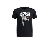 Under Armour Boys' Hoops Net Short Sleeve, Comfortable Boys' T-Shirt with Basketball Design, Cotton-Blend Graphic T-Shirt for Boys Black